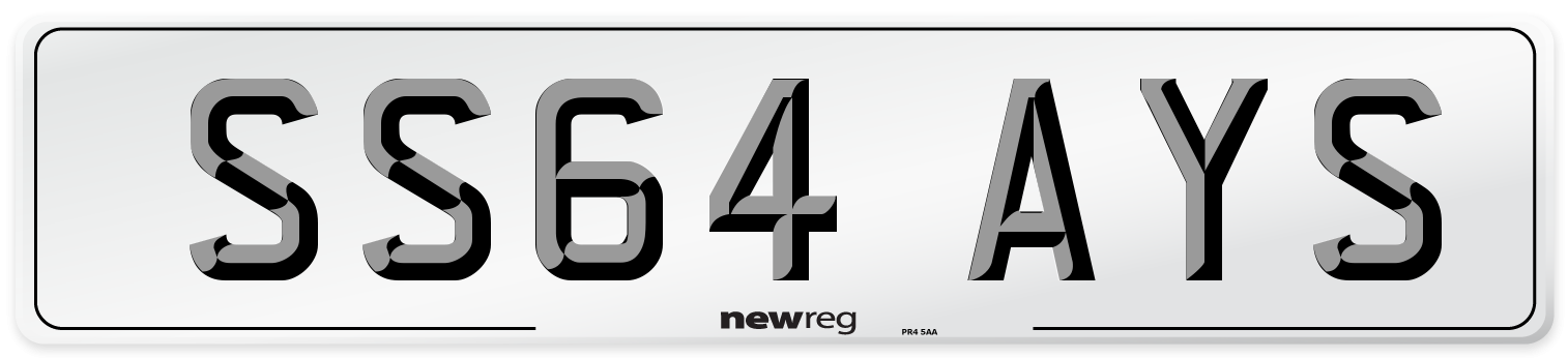 SS64 AYS Number Plate from New Reg